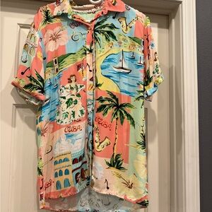 Maaji Colorful Coastal Print Button Down Shirt